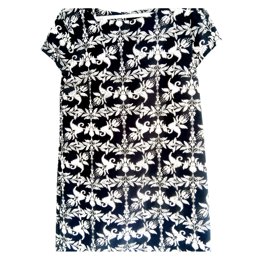 Zara dress black and light cream pattern